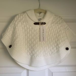 NWT Janie and Jack Baby Girl’s Knit Sweater Cape (Ivory)
